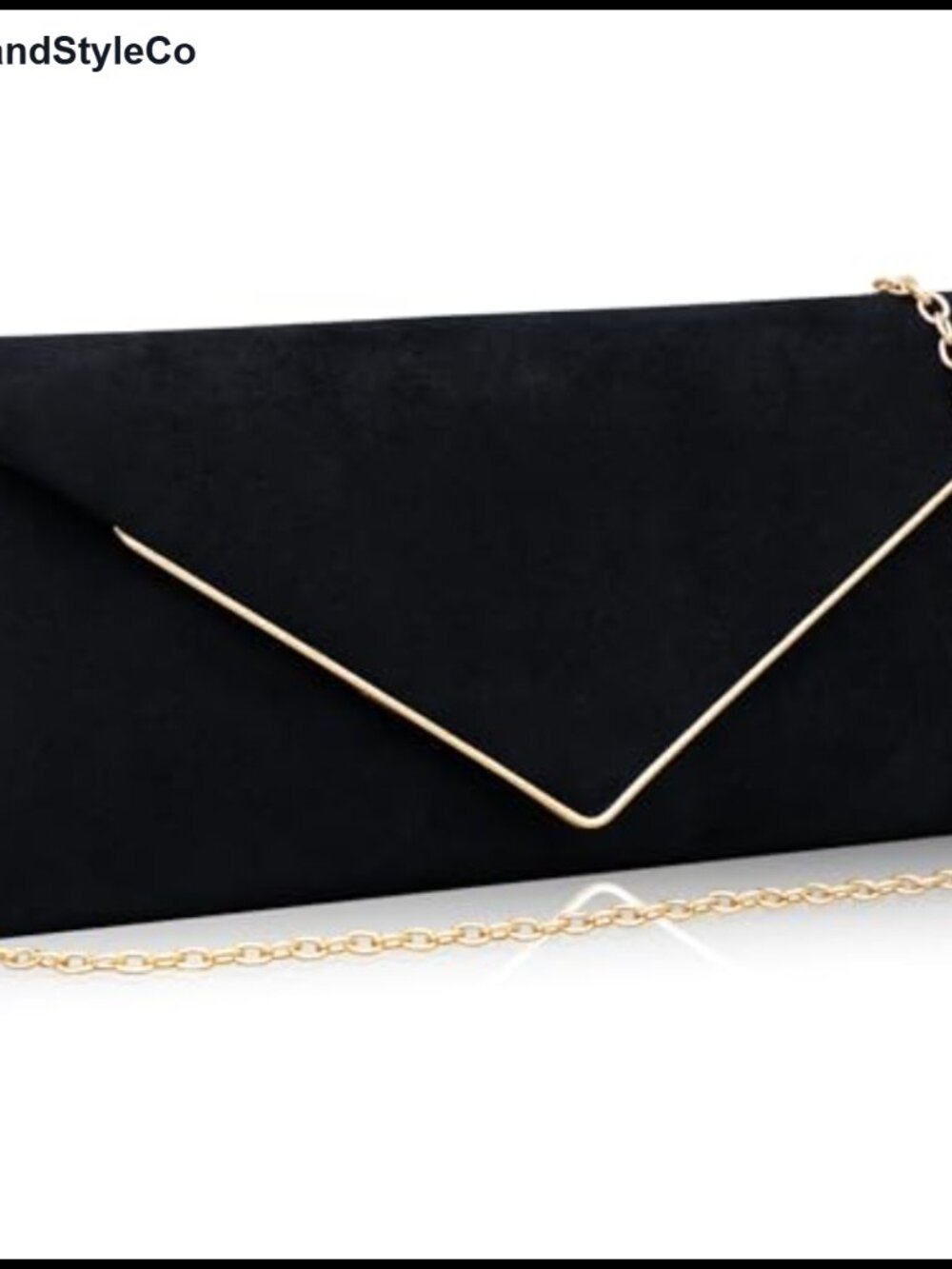 Faux Suede Envelope Clutch Evening Bag Detachable Chain Women Party